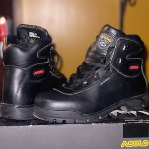 Black Asolo boots size 10 , wore 1 time